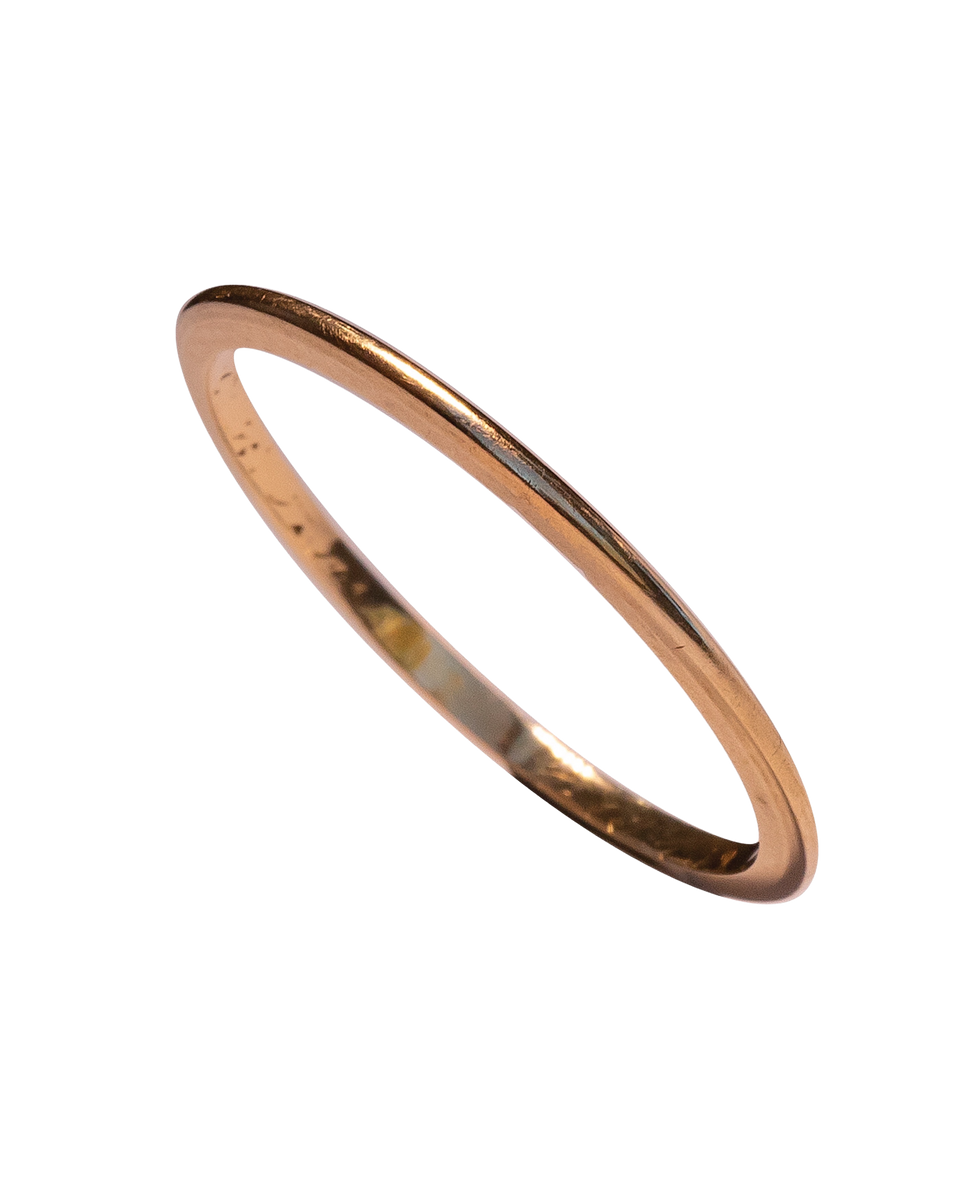 Retro 14k Yellow Gold 1.1mm Band Engraved April 1945 by J.B.