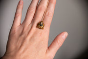 Antique 14k 0.24 CTW Old European Cut Diamond and Ruby Enamel Tiger Stick Pin by Wordley, Allsopp & Bliss
