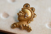 Victorian 14k 0.12 CTW Diamond High Relief Helmeted Knight Tie Tack Pin