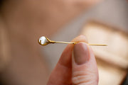 Victorian Gilt 1.47 CT Chatoyant Moonstone Orb in Griffin Claw Stick Pin