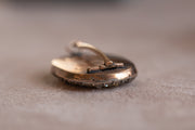 Georgian 9k 3.20 CTW Foiled Diamond Paste & Engraved Guilloché Enamel Pin with Secret Locket