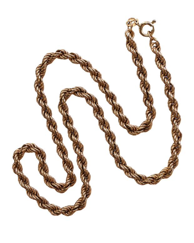 Vintage 9k-10k Rosy Gold 18" Rope Twist Chain Necklace