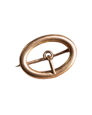 Edwardian 14k Petite Oval Buckle Pin by Bippart, Griscom & Osborn