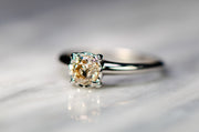 1940s 14k 0.70 CT VS2 Old European Cut Champagne Diamond Solitaire Engagement Ring