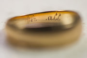 Vintage 14k Tapered Beveled Band Engraved with "all my Love" on Interior