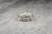 Art Deco 14k White Gold 1.03 CTW Diamond Panel Ring