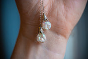 Rare Late Edwardian 14k Floating Opal Négligée Necklace with Engraved Floral Details