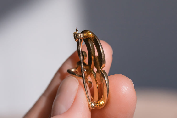 Edwardian 14k Petite Watch Hook Pin by Titanic Survivor Henry Blank & Co