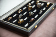 Vintage German 24 Ring Presentation Case with Black Velveteen Lining
