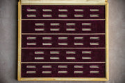 Mid Century 46 Ring Presentation Case with Maroon Velvet Lining made for Princess Brand