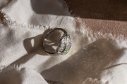 Retro Mid Century Platinum 0.68 CTW Brilliant Cut Diamond Asymmetrical Paisley Cocktail Ring