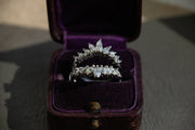 Vintage 14k 1.58 CTW Graduated Marquise Double Chevron Ring Jacket Ring Enhancer