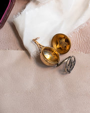 1880s 9k English Masonic Orb Locket Fob with Secret Symbolic Charms Inside