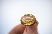 Late Victorian c. 1900 10k Rose Gold 13.88 CT Citrine Brooch with Claw Prong Crown Setting