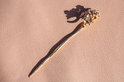 Victorian 14k, 22k 0.11 CTW Old Mine Cut Diamond Enameled Bouquet Stick Pin