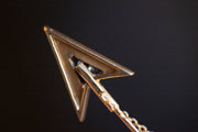 Rare Art Deco 14k 0.12 VS1 Diamond Double Arrow Sûreté Jabot Pin