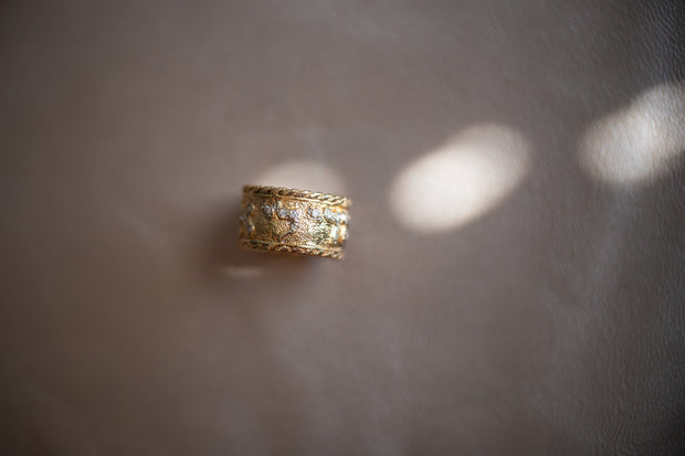 Vintage 14k 0.33 CTW Diamond Ring with Hebrew "I am my Beloved&