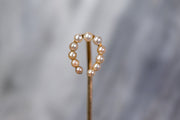 Victorian 14k Seed Pearl Good Fortune and Protection Horseshoe Stick Pin