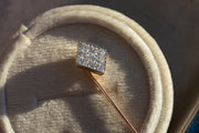 1940s 14k Plat. 0.72 CTW Brilliant Cut Nine Stone Diamond Grid Stick Pin