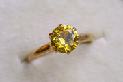 Victorian 10k 1.51 CT Old Cut Sapphire Solitaire in Claw Prong Mount
