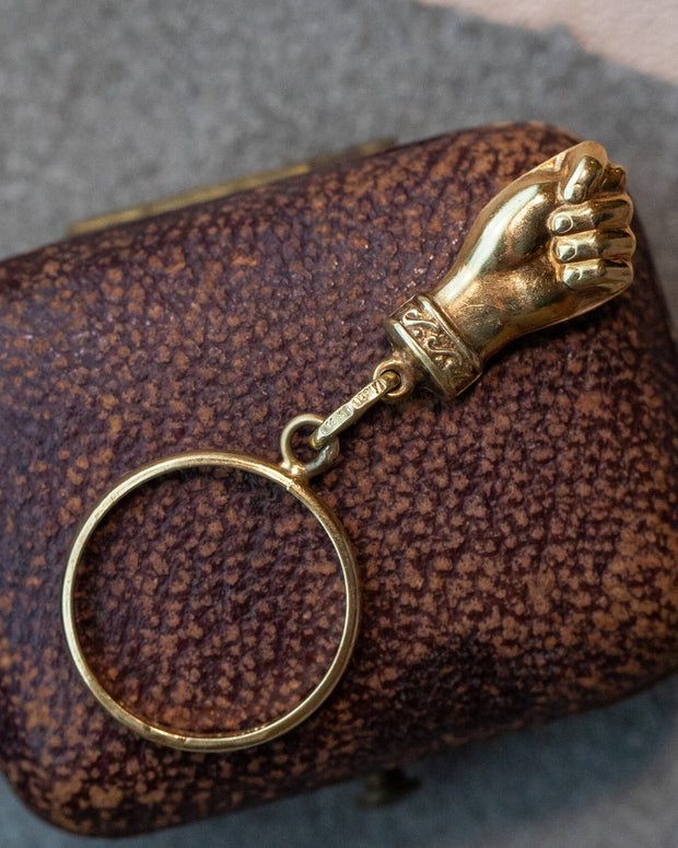Vintage 14k Italian Mano Figa Articulated Charm Ring