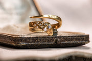 Vintage Italian 1970s 18k 0.15 CTW Diamond Studded Snake Wrap Ring