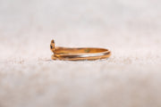 Vintage 18k Rosy Gold Snake Minimalist Wrap Ring with 0.02 CTW Navy Spinel Eyes