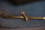 Rare Victorian 9k 0.14 CT Old Mine Cut Diamond Griffin Claw Brooch by W.H. Haseler of the UK