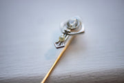 Art Nouveau 14k Platinum 0.44 CTW VS1 Old European Diamond & Pearl Stick Pin