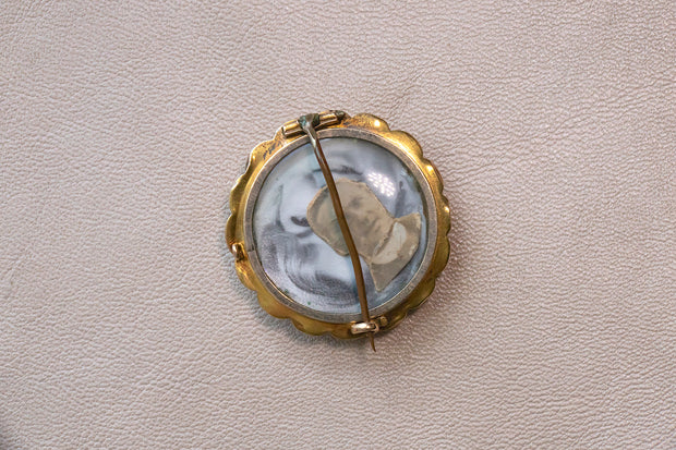 Victorian 14k 8.4g 0.10 CT Rose Cut Diamond Star Set Etruscan Revival Locket Brooch with Original Photos