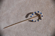 Victorian 14k 1.42 CTW Sapphire & Pearl Large Horseshoe Stick Pin