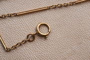 Victorian 10k Rose Gold Bar and Rollo Link Watch Chain with Dog Clip and Spring Ring Closures