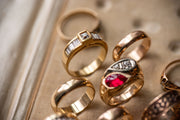 Vintage 18k 0.80 CTW Square Bezel Set French Cut and Baguette Diamond Minimalist Engagement Ring
