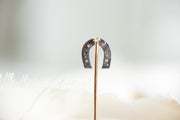 Mid Century 14k 0.05 CTW Diamond Horseshoe Stick Pin in Two Tone Gold