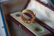 1940s 18k Rose Gold Mesh Veronese Buckle Ring by Filippini Fratelli