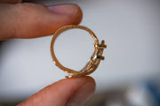 1940s 18k Rose Gold Mesh Veronese Buckle Ring by Filippini Fratelli