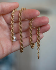 Vintage 9k-10k Rosy Gold 18" Rope Twist Chain Necklace