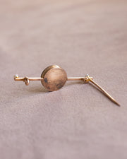 Victorian 14k 0.48 CTW Diamond & Pearl Bar Brooch with Guilloché Enamel and Secret Locket Compartment