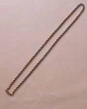 Vintage Platinum & 10k Vivid Rose Gold 17.5" 18g Rope Chain Necklace