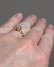 Victorian 12k Rosy Gold 2.14 CT Moonstone Orb Ring with Eight Claw Prong Setting