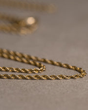 Antique 1900s 10k-14k 50.5" Long Guard Rope Chain Necklace with Slide and Dog Clip