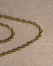 Antique 1900s 10k-14k 50.5" Long Guard Rope Chain Necklace with Slide and Dog Clip
